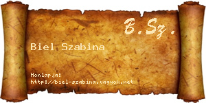 Biel Szabina névjegykártya